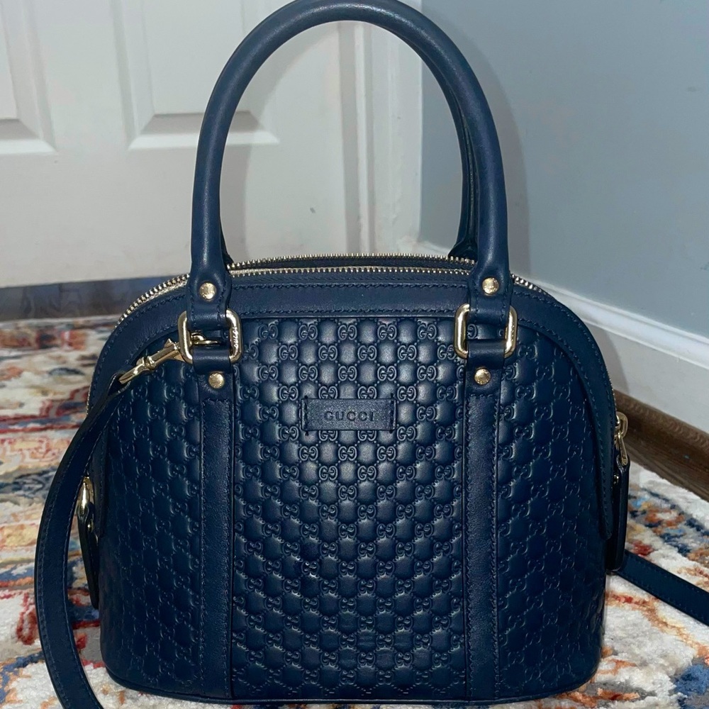 Gucci Microguccisma Dome handbag in navy